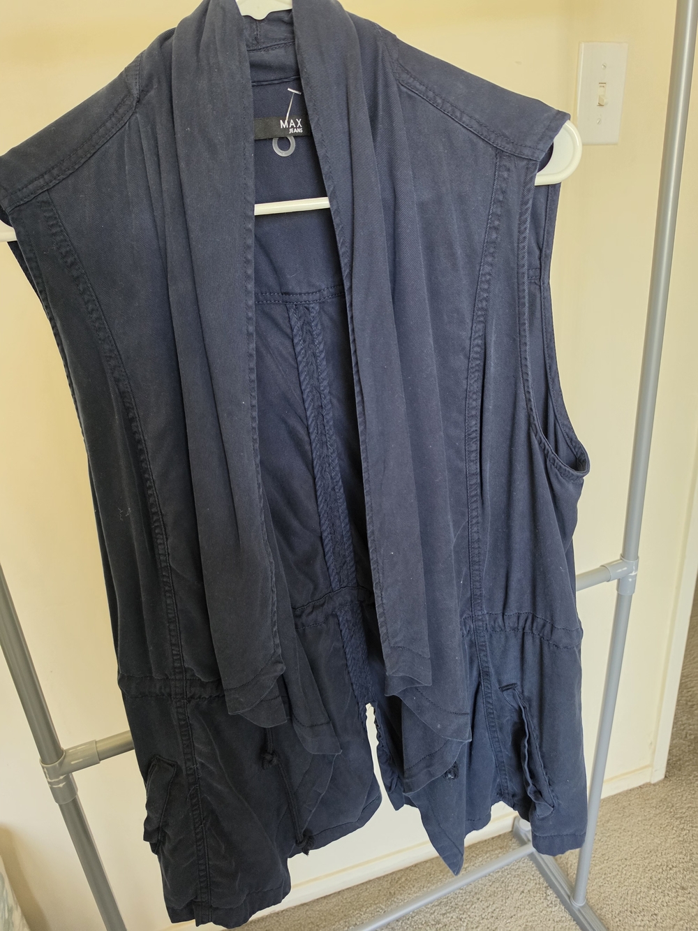 Max Jeans Navy Blue Lightweight Sleeveless Vest